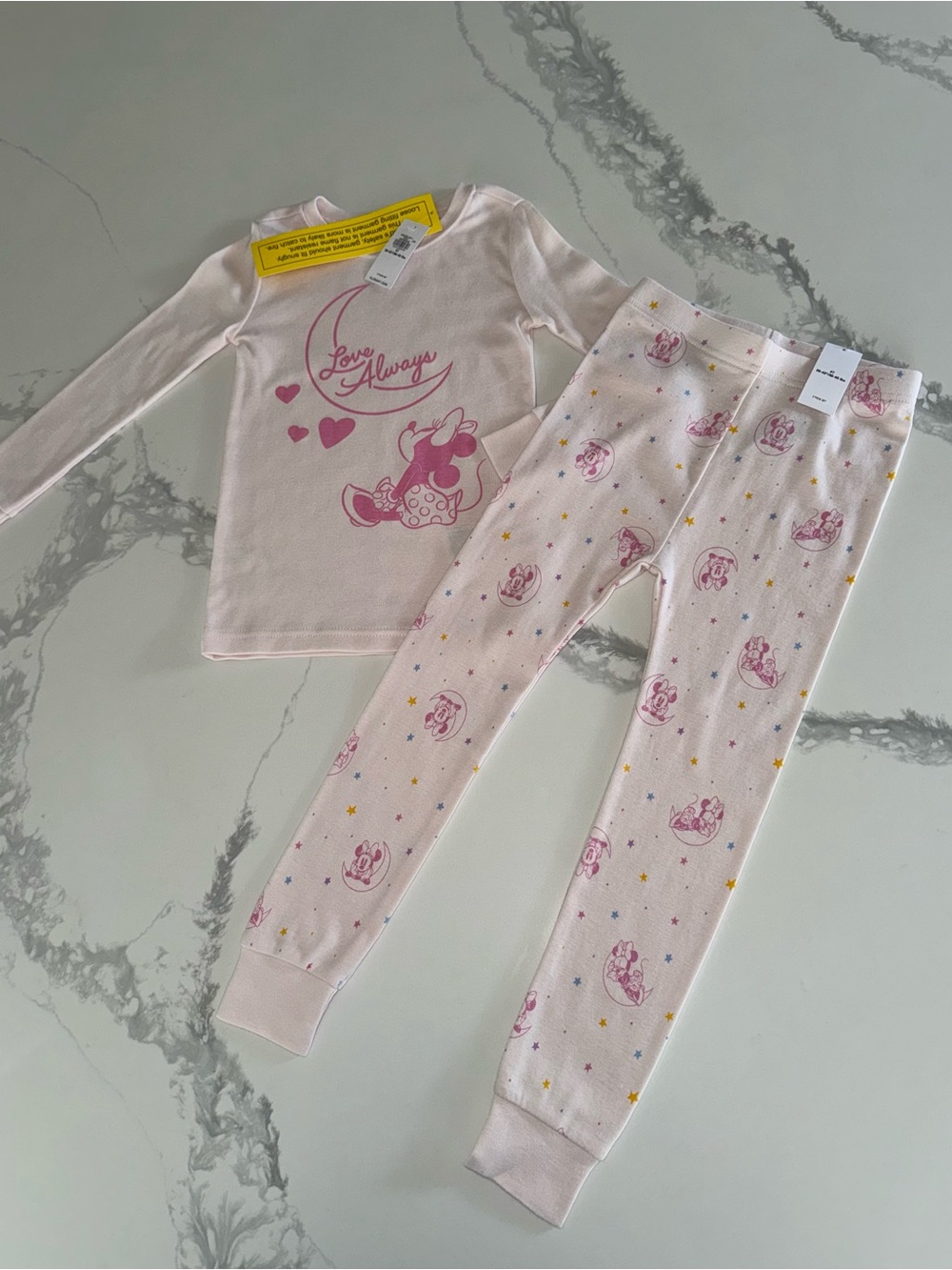 Old Navy Girls Minnie Mouse Pink Moon Pajamas 4T